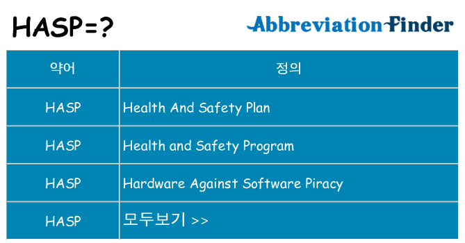 hasp 대 한 무엇을 서가