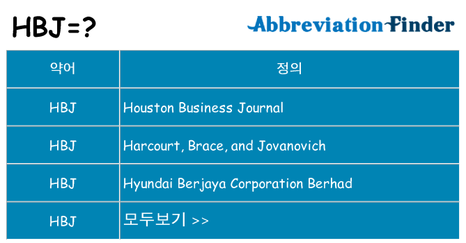 hbj 대 한 무엇을 서가