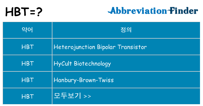 hbt 대 한 무엇을 서가