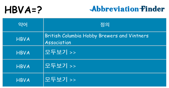 hbva 대 한 무엇을 서가