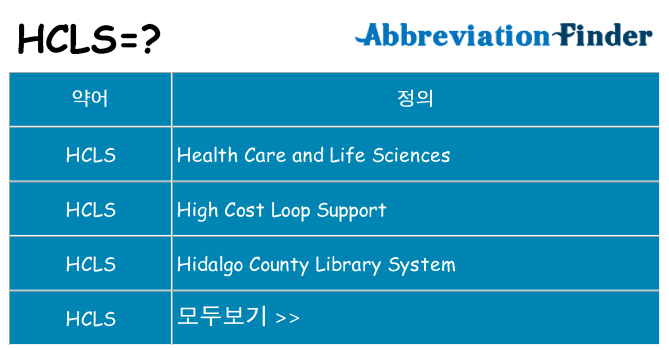 hcls 대 한 무엇을 서가