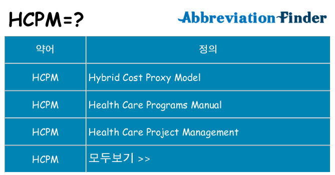 hcpm 대 한 무엇을 서가