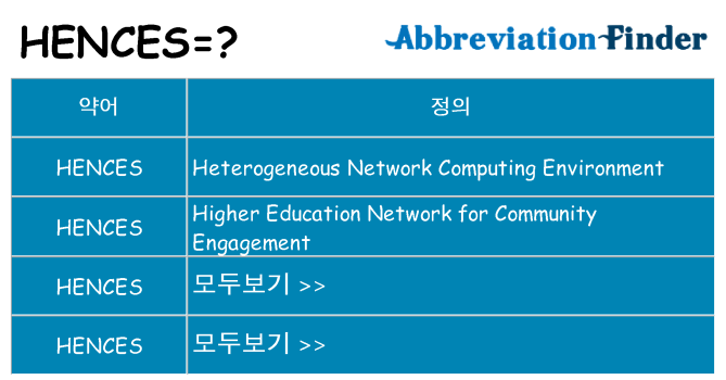 hences 대 한 무엇을 서가