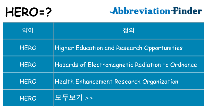 hero 대 한 무엇을 서가