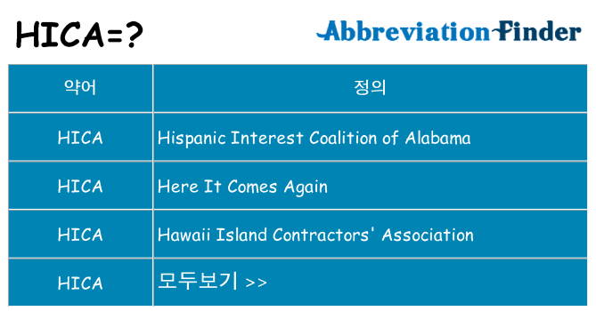 hica 대 한 무엇을 서가