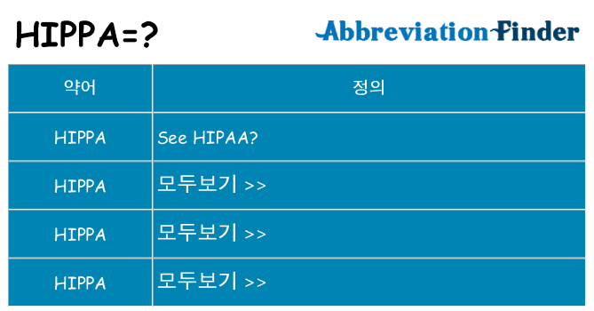 hippa 대 한 무엇을 서가