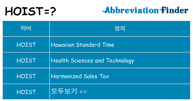 hoist 대 한 무엇을 서가
