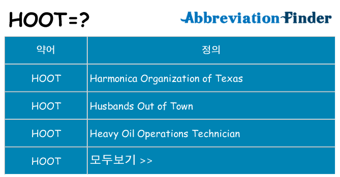 hoot 대 한 무엇을 서가