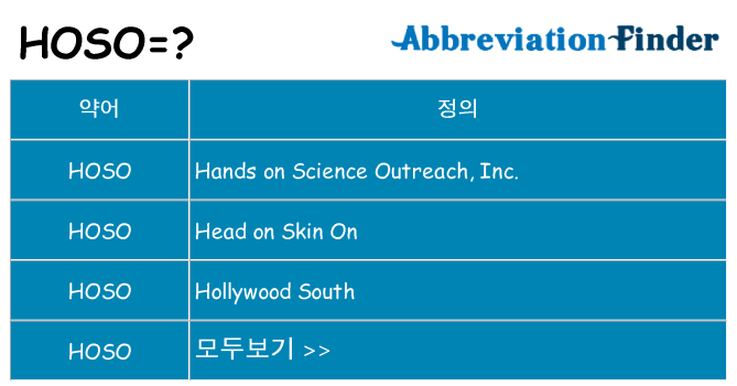 hoso 대 한 무엇을 서가