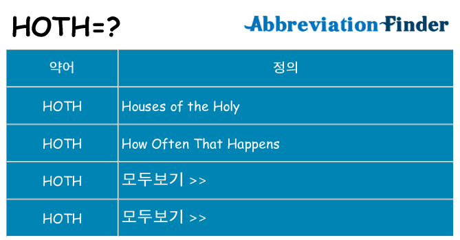 hoth 대 한 무엇을 서가