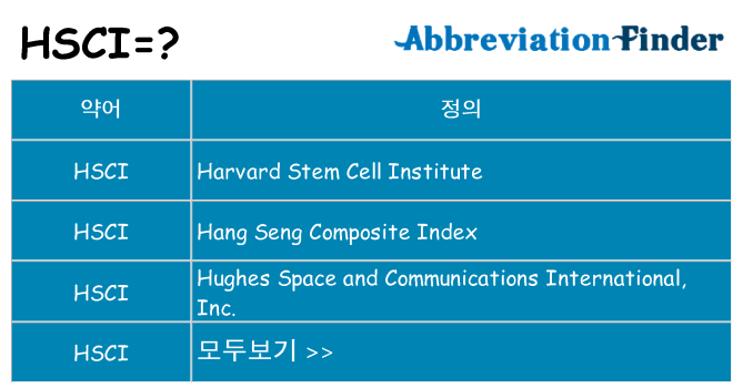 hsci 대 한 무엇을 서가