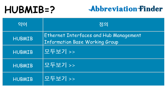 hubmib 대 한 무엇을 서가