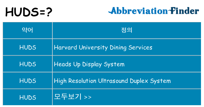 huds 대 한 무엇을 서가
