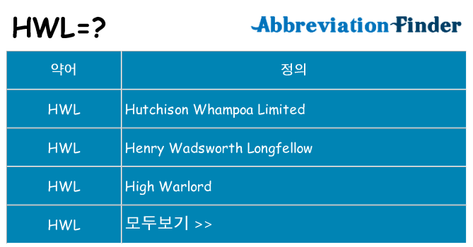 hwl 대 한 무엇을 서가