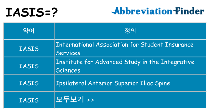 iasis 대 한 무엇을 서가