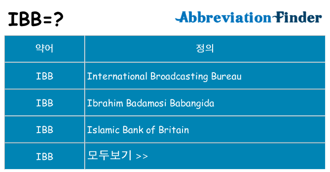 ibb 대 한 무엇을 서가