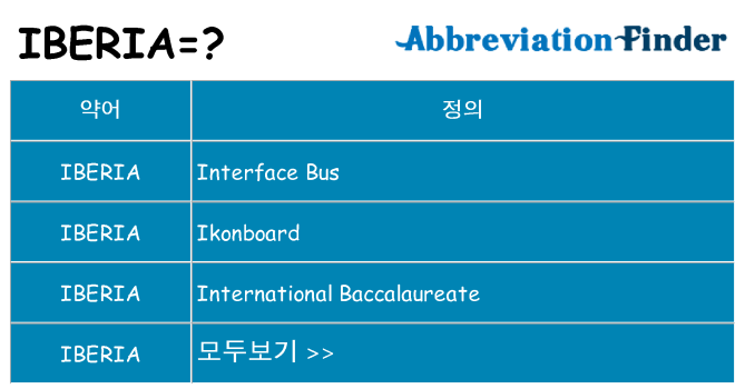 iberia 대 한 무엇을 서가