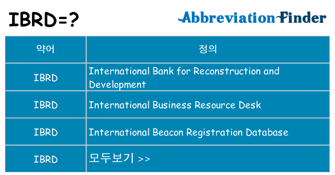 ibrd 대 한 무엇을 서가
