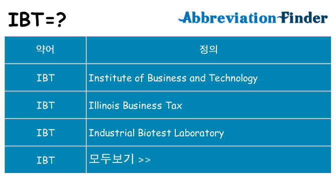 ibt 대 한 무엇을 서가