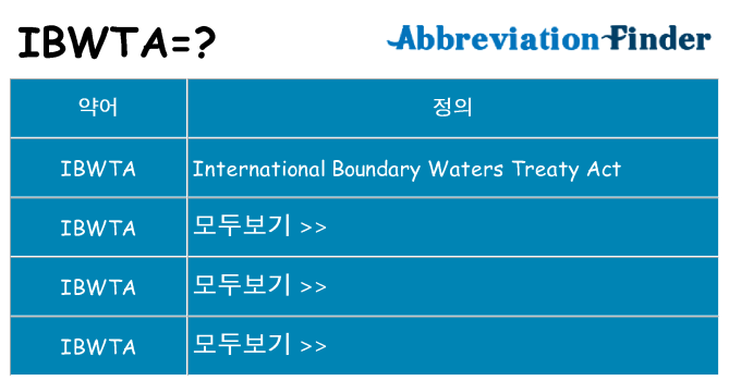 ibwta 대 한 무엇을 서가