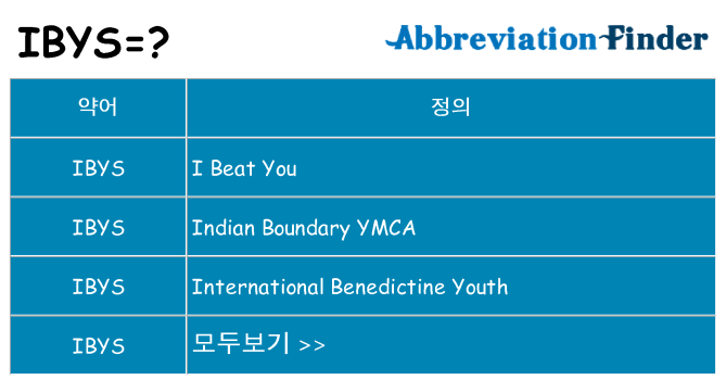 ibys 대 한 무엇을 서가