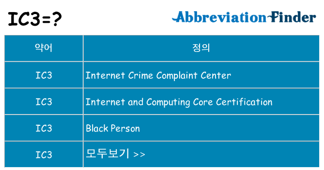 ic3 대 한 무엇을 서가