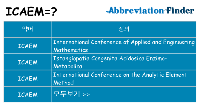 icaem 대 한 무엇을 서가