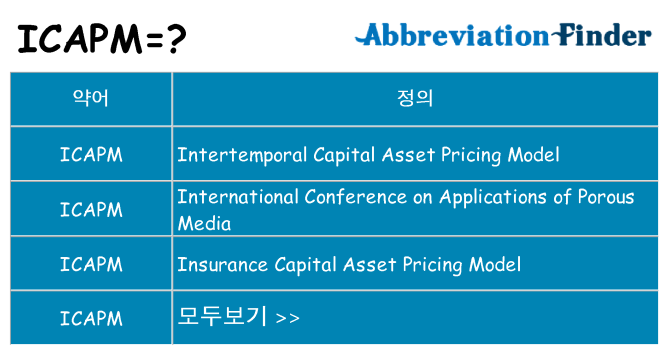icapm 대 한 무엇을 서가