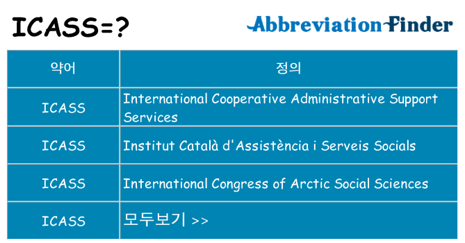 icass 대 한 무엇을 서가
