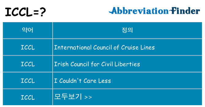 iccl 대 한 무엇을 서가
