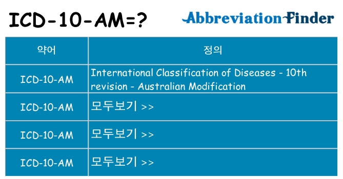 icd-10-am 대 한 무엇을 서가