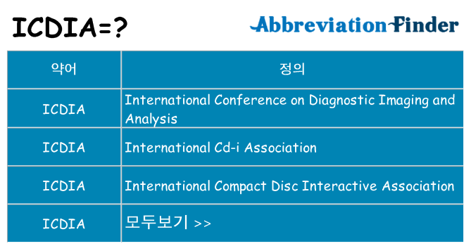 icdia 대 한 무엇을 서가
