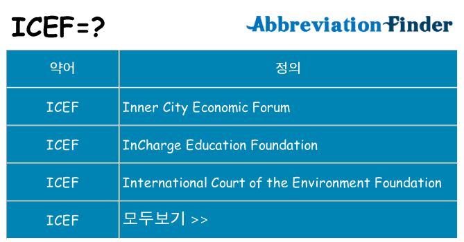 icef 대 한 무엇을 서가