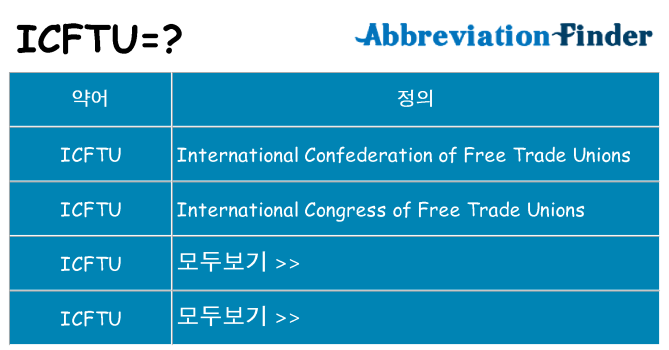 icftu 대 한 무엇을 서가