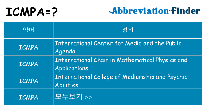 icmpa 대 한 무엇을 서가