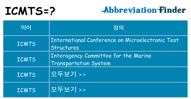 icmts 대 한 무엇을 서가