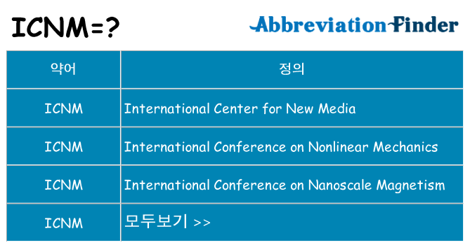icnm 대 한 무엇을 서가