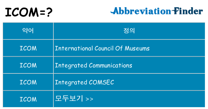 icom 대 한 무엇을 서가
