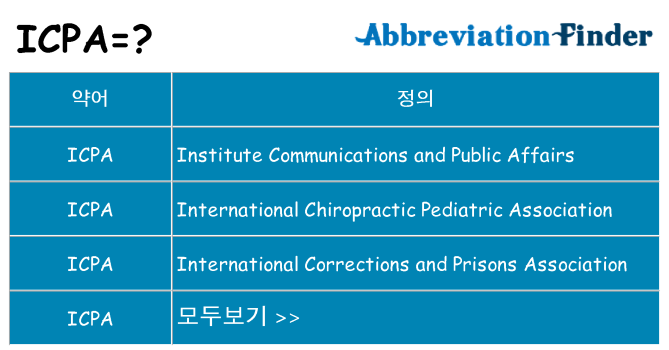 icpa 대 한 무엇을 서가