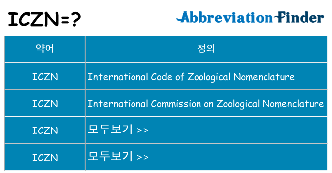 iczn 대 한 무엇을 서가
