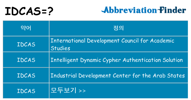 idcas 대 한 무엇을 서가