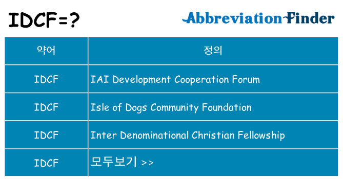 idcf 대 한 무엇을 서가