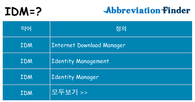 idm 대 한 무엇을 서가