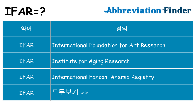 ifar 대 한 무엇을 서가