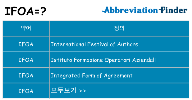 ifoa 대 한 무엇을 서가
