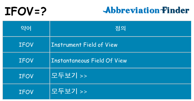ifov 대 한 무엇을 서가