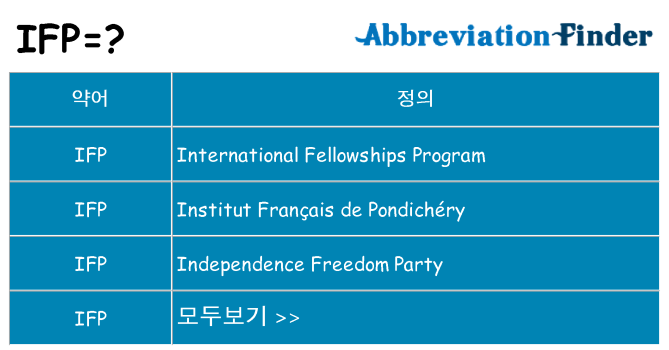 ifp 대 한 무엇을 서가