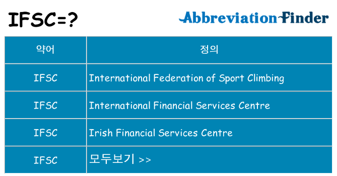 ifsc 대 한 무엇을 서가