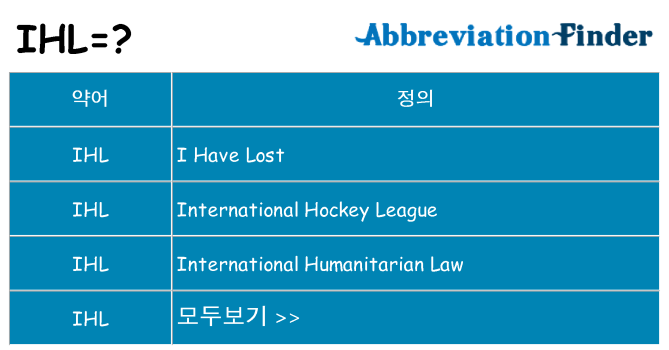ihl 대 한 무엇을 서가