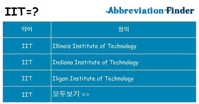 iit 대 한 무엇을 서가
